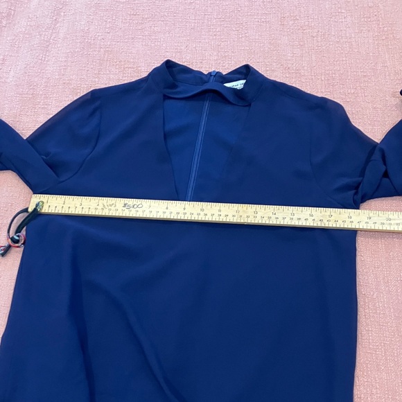 Naked Zebra  v-neck Navy Blue Mini Dress - Picture 7 of 16